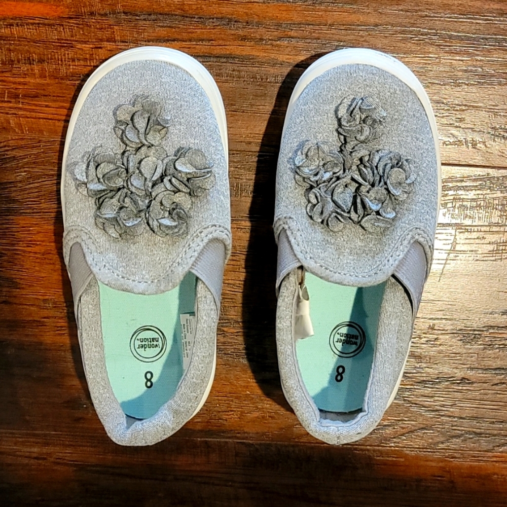 Girls Gray Slip-Ons